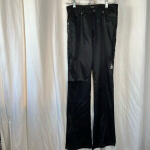 Ferre Black Satin Tuxedo Jeans